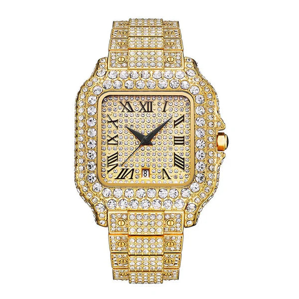 European Hip Hop Diamond Quartz Watch